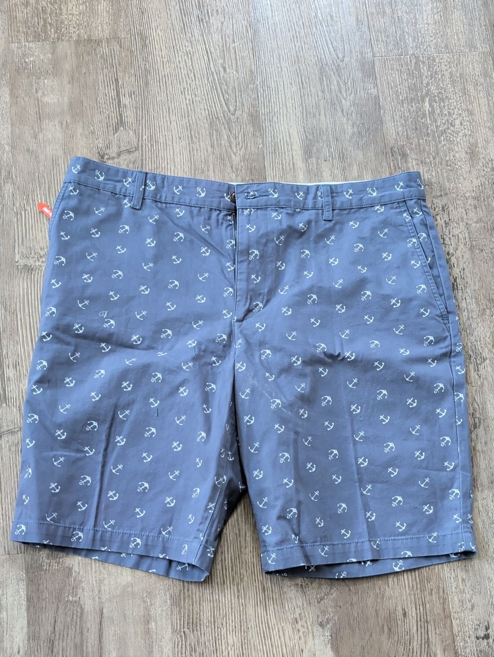 Dockers Navy Blue Anchor-Print Flat Front Shorts